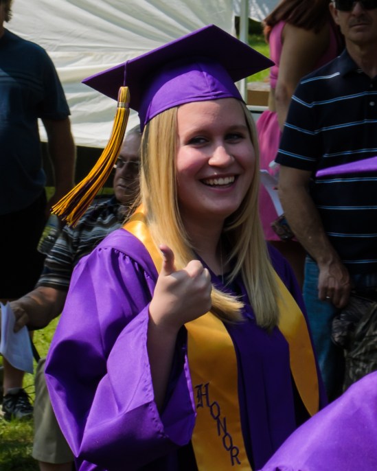 We all wore yellow Team Robyn t-shirts with pictures of her growing up.  There was about 20 of us!