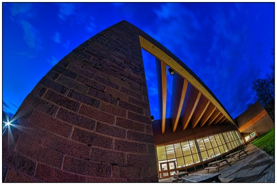 Campus Center Nikon D5100, Rokinon 8mm f/3.5, {0.8, 1.6, 3, 6 & 13s bracket}, f/11, ISO 800